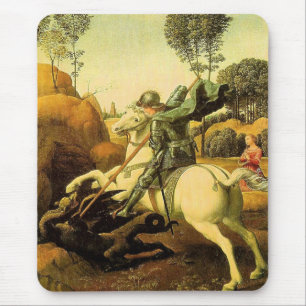 Raphaels "St. George och Dragon" (circa 1505) Musmatta