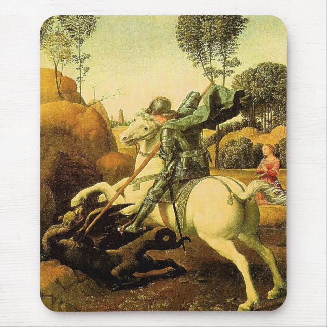 Raphaels "St. George och Dragon" (circa 1505) Musmatta (Framsidan)