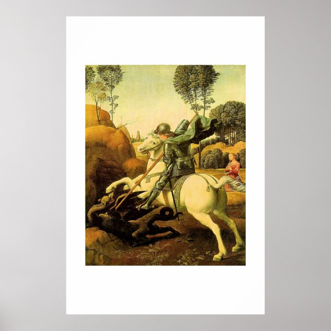 Raphaels "St. George och Dragon" (circa 1505) Poster (Framsidan)