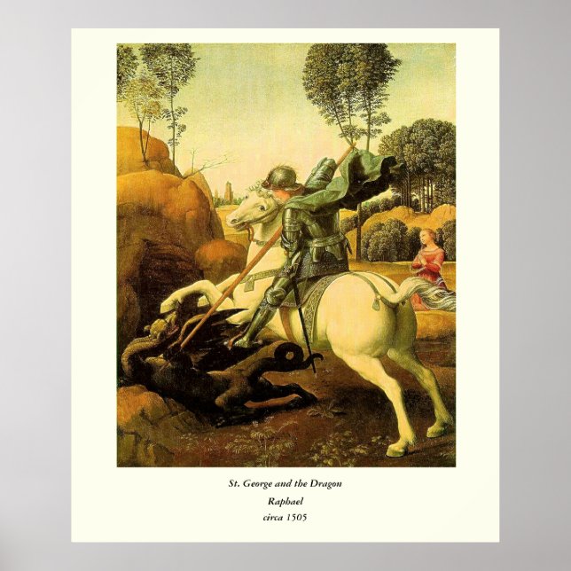 Raphaels "St. George och Dragon" (circa 1505) Poster (Framsidan)
