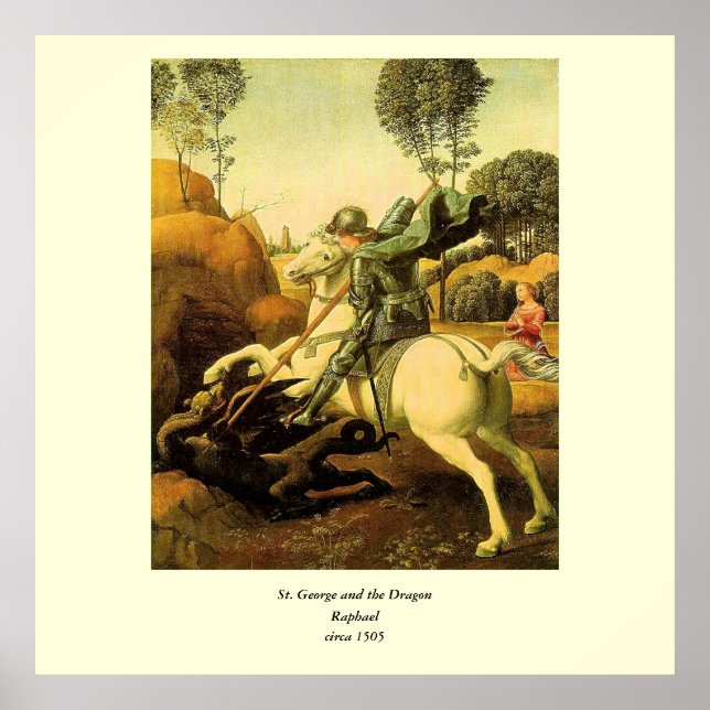 Raphaels "St. George och Dragon" (circa 1505) Poster (Framsidan)