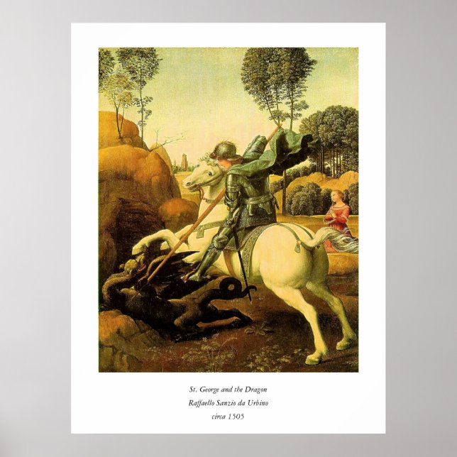 Raphaels "St. George och Dragon" (circa 1505) Poster (Framsidan)
