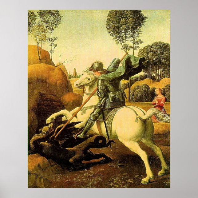 Raphaels "St. George och Dragon" (circa 1505) Poster (Framsidan)