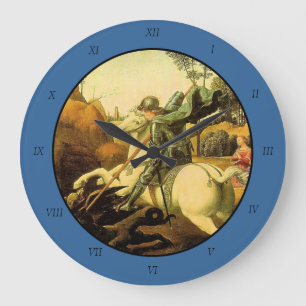Raphaels "St. George och Dragon" (circa 1505) Stor Klocka