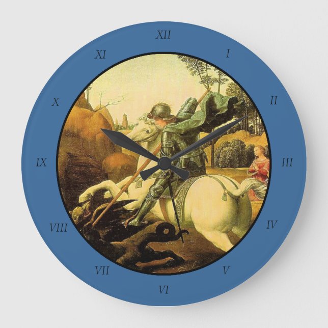 Raphaels "St. George och Dragon" (circa 1505) Stor Klocka (Framsida)