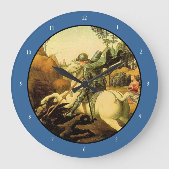 Raphaels "St. George och Dragon" (circa 1505) Stor Klocka (Framsida)