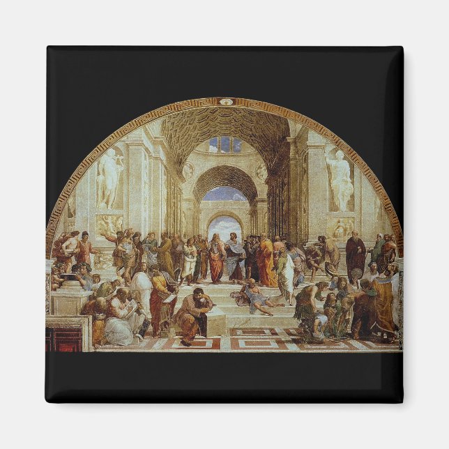 Raphaels "The School of Aten" (cirka 1511) Magnet (Framsidan)