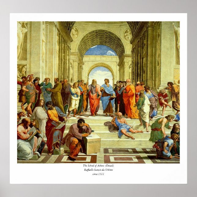 Raphaels "The School of Aten" Information Circa 15 Poster (Framsidan)