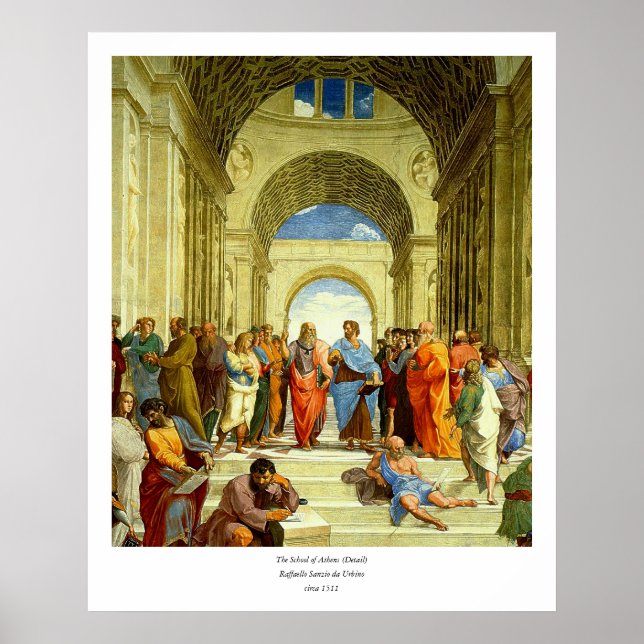 Raphaels "The School of Aten" Information Circa 15 Poster (Framsidan)
