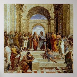 Raphaels "The School of Aten" Information Circa 15 Poster