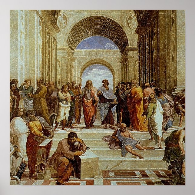 Raphaels "The School of Aten" Information Circa 15 Poster (Framsidan)