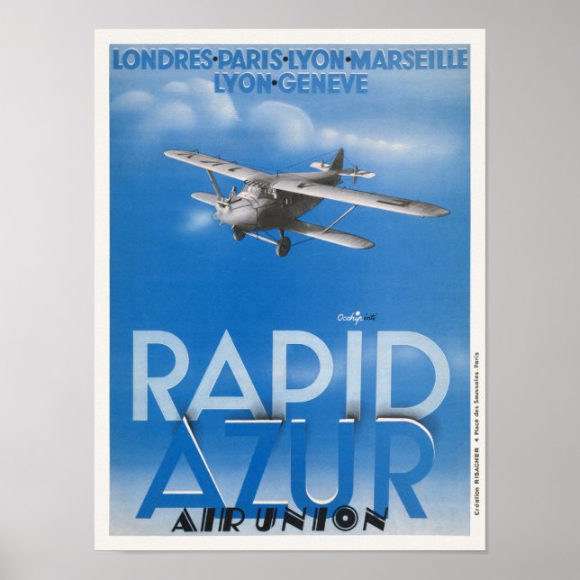 Rapid Azur France Vintage Poster 1932 (Framsidan)