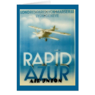 rapid azur - vintage resor hälsningskort