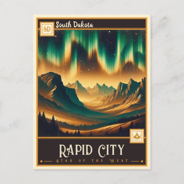 Rapid City, South Dakota | VINTAGE Vykort (Framsida)