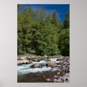 Rapid för vattenfärgsfloder poster
