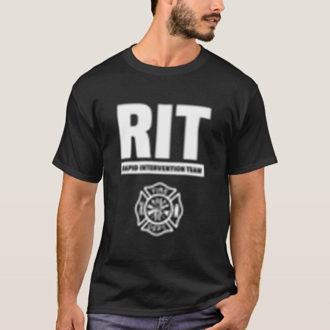 Rapid Intervention Team Rit Brandman Räddning T Shirt (Framsida)
