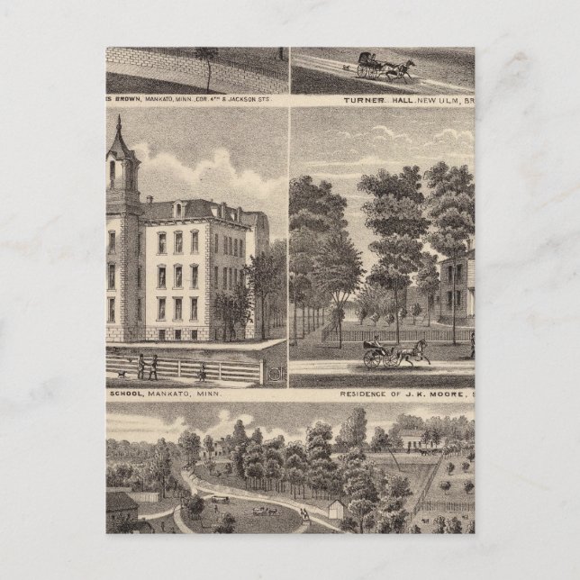 Rapidan Mills and Residences in Rapidan, Minnesota Vykort (Framsida)