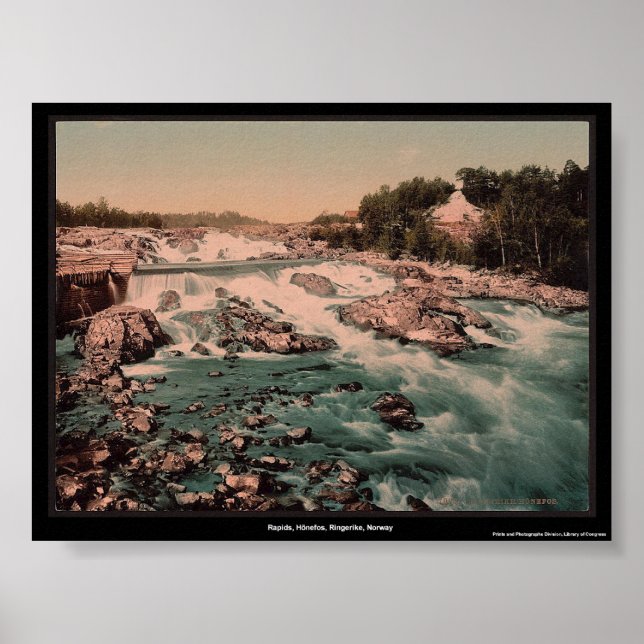 Rapids, Hönefos, Ringerike, Norge Poster (Framsidan)