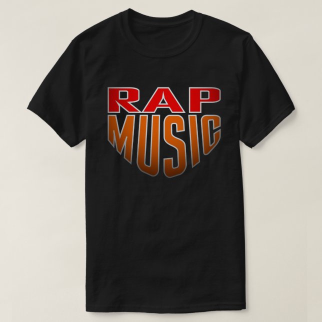 Rapmusik fet text  t shirt (Design framsida)