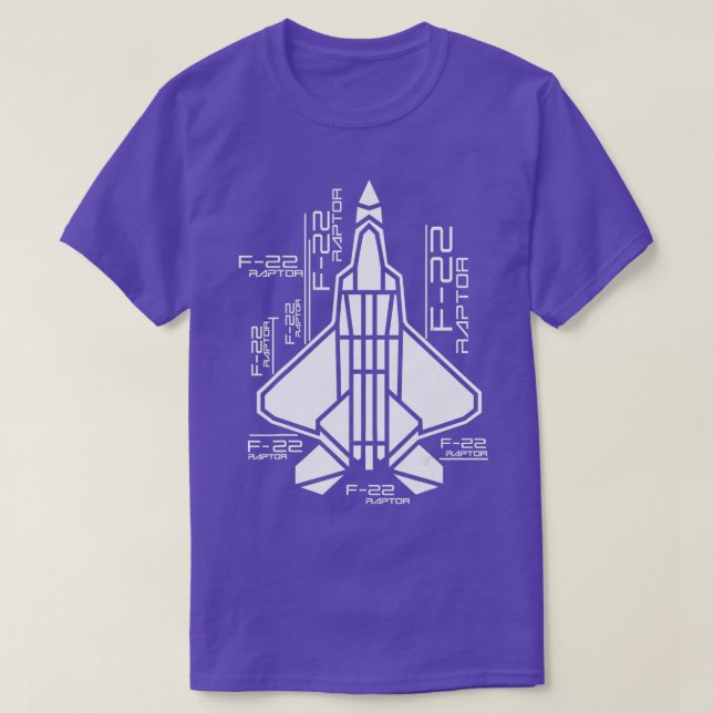 Raportflygplan F22 Jet, stridsflygplan, souvenir o T Shirt (Design framsida)