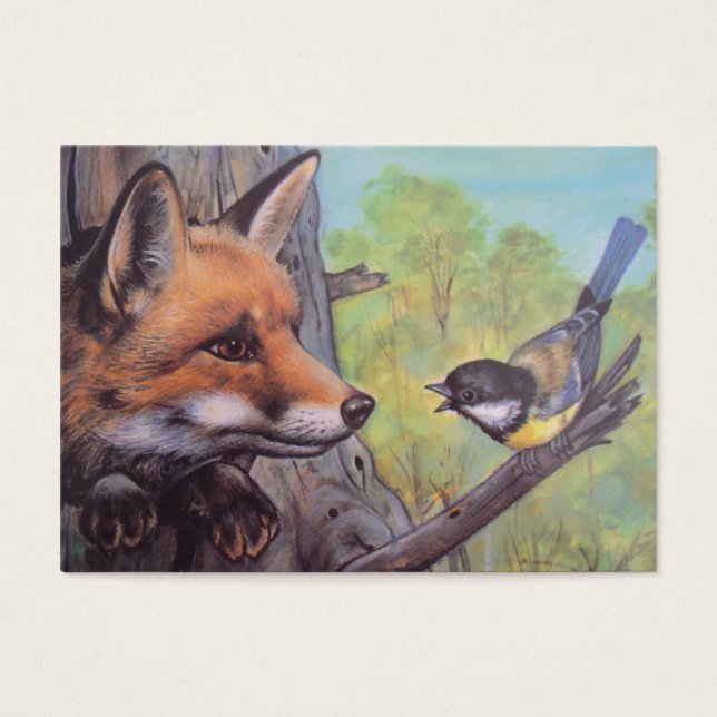 raposa e passaro visitkort (Framsidan)