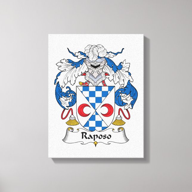Raposo Family Crest Canvastryck (Framsida)