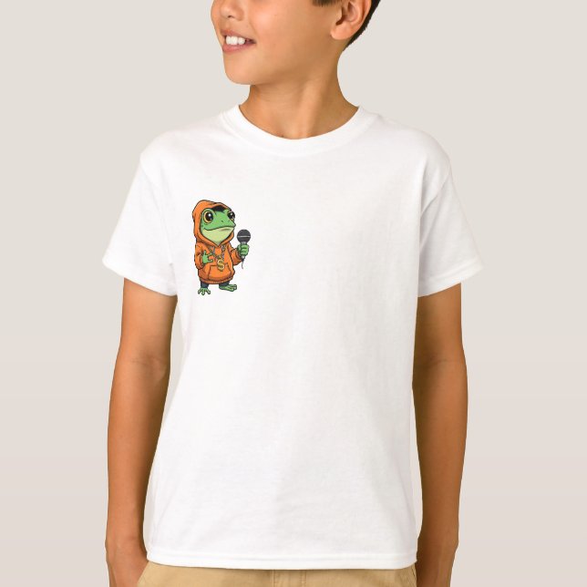 Rappargroda med mikrofonbarn t shirt (Framsida)