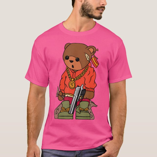 Rapper Bear Hip hop Teddy Rap Gangster Hippie Hip- T Shirt (Framsida)