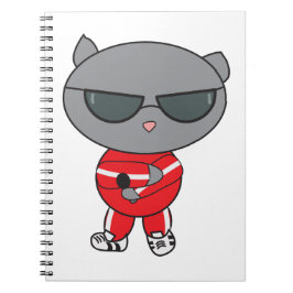 Rapper Cat i Track Kostym Anteckningsbok Med Spiral