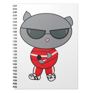 Rapper Cat i Track Kostym Anteckningsbok Med Spiral