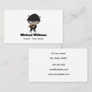 Rapper Cat Musician Personalize Visitkort