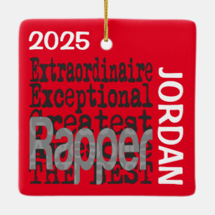 Rapper Extraordinaire-ANPASSNINGSBAR Julgransprydnad Keramik