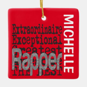 Rapper Extraordinaire-ANPASSNINGSBAR Julgransprydnad Keramik