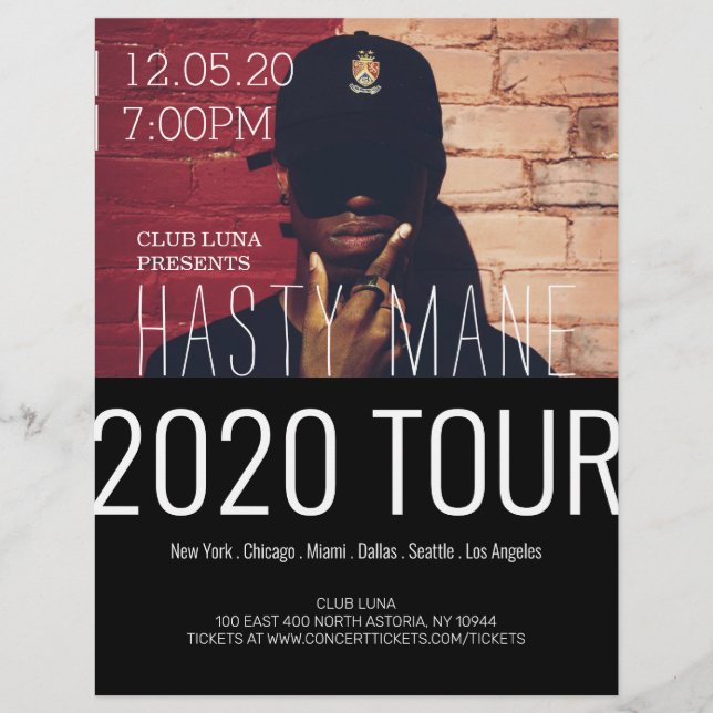 Rapper-konsert Band Music Tour Reklamblad (Framsidan)