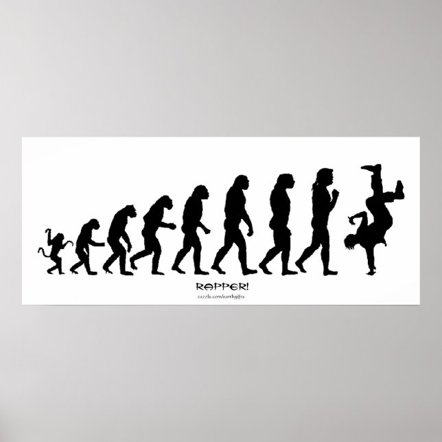 "RAPPER"-konsten "Darwinian Evolution" Poster (Framsidan)