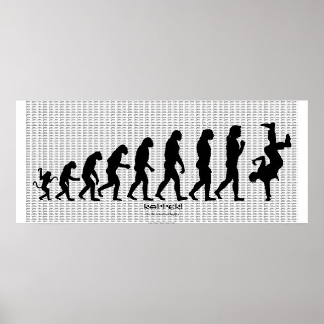 "RAPPER"-konsten "Darwinian Evolution" Poster (Framsidan)