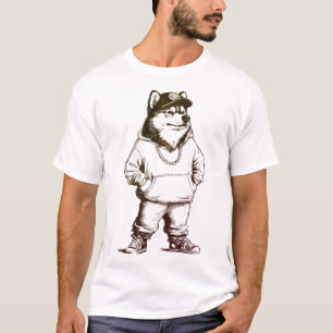 Rapper Malamute Rolig hund HIP HOP Design T Shirt