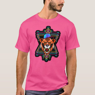 Rapper Tiger Helig Geometry Fractal Mönster Bra T Shirt