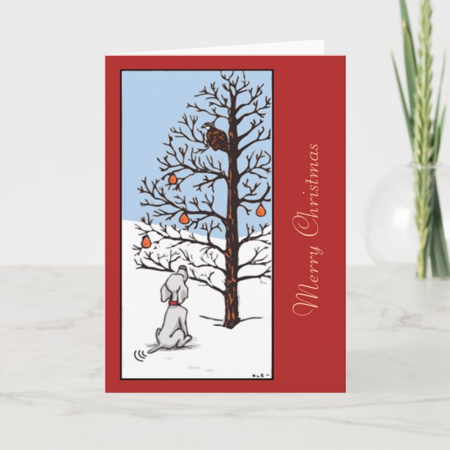 Rapphöna i ett Pearträd Helgkort (Framsida)