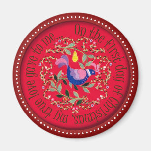 Rapphöna i ett pearträd magnet