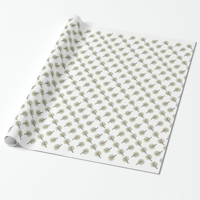 Rapphöna i ett Pearträd Presentpapper (Utrullad)