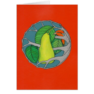 Rapphöna- och Pearträd Hälsningskort