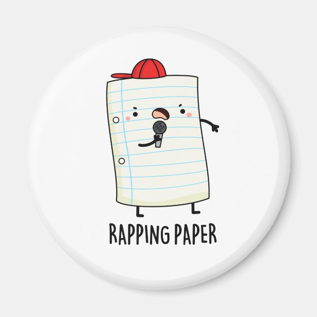 Rapping Papper Funny Wrapping Papper Pun Magnet (Framsidan)