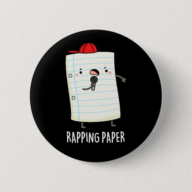 Rapping Papper Funny Wrapping Papper Pun Mörk BG Knapp (Framsida)