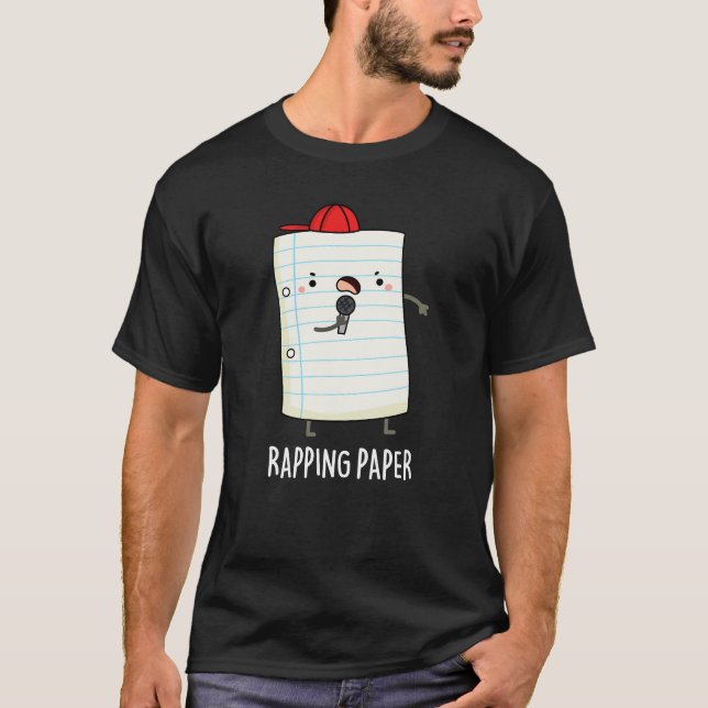 Rapping Papper Funny Wrapping Papper Pun Mörk BG T Shirt (Framsida)