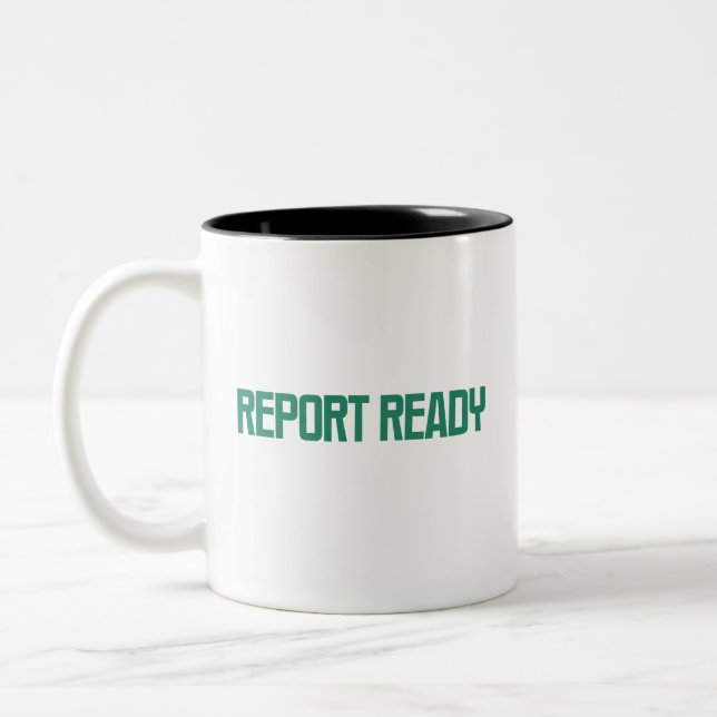 Rapport Redo-Data Presentation Professionell Desig Två-Tonad Mugg (Vänster)