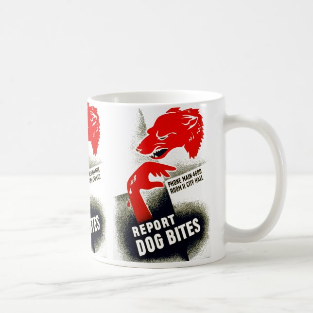 Rapportera Bitor för Hund Kaffemugg (Höger)