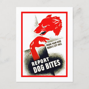 Rapportera Bitor för Hund Vykort