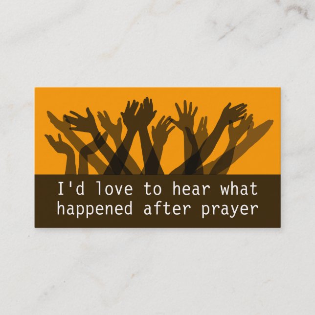 RapportHandout för bön Testimony.Ministry.Praise Visitkort (Framsida)