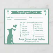 Rapportkort för grönt Banner Silhouette Hund Groom